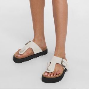 Acne Studios Suede PlatformThong Sandals